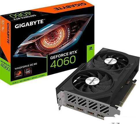 Видеокарта Gigabyte GeForce RTX 4060 Windforce OC 8G GV-N4060WF2OC-8GD