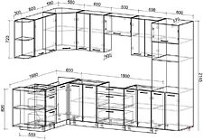 Готовая кухня Интерлиния Мила Лайт 1.68x3.0 левая без столешницы (белый платинум/белый платинум)