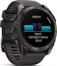 Умные часы Garmin Fenix 8 Sapphire 51мм (угольно-серый DLC, пепельно-черный силиконовый ремешок)