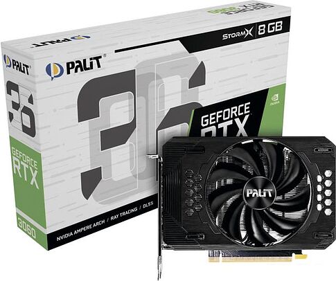Видеокарта Palit GeForce RTX 3060 StormX 8GB GDDR6 NE63060019P1-190AF