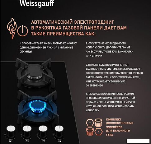 Варочная панель Weissgauff HG 640 BGV