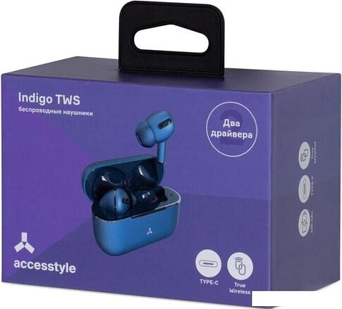 Наушники AccesStyle Indigo TWS (темно-синий)