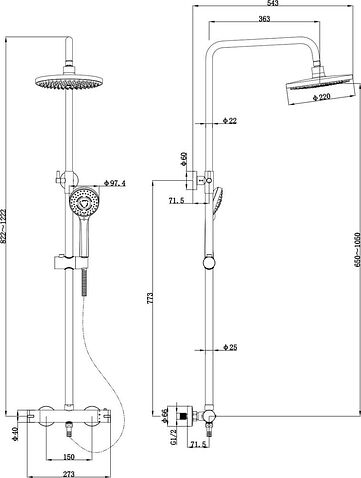 Душевая система  Lauter Mist 21SH20918-2