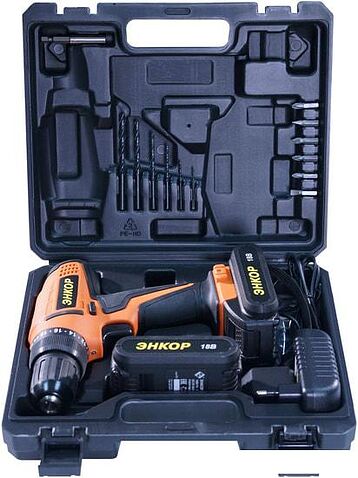 Дрель-шуруповерт Энкор ДША-2 18ЭР/10ЛМ (с 2-мя АКБ)