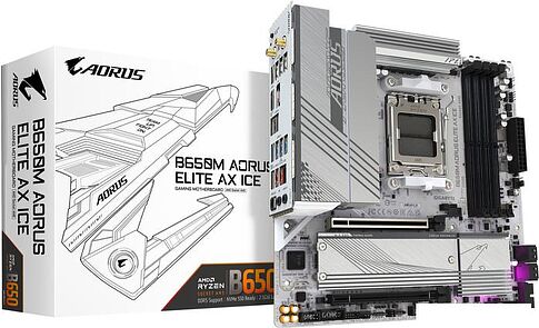 Материнская плата Gigabyte B650M Aorus Elite AX Ice