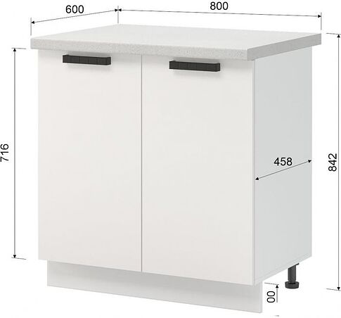 Шкаф напольный Mio Tesoro Пасадена ШН 800 (белый/белый бриллиант)