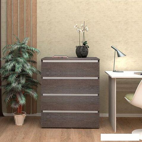 Комод Кортекс-мебель Бари 80 4ш (береза/береза/белый)