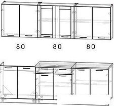 Готовая кухня Интерлиния Мила 24 (вудлайн кремовый)
