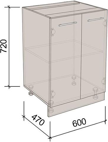 Шкаф напольный Артём-Мебель 600мм СН-114.04 (ДСП бетон спаркс)