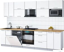 Готовая кухня Интерлиния Мила Gloss 3.0-ПМ2 (белый/белый/дуб бунратти)