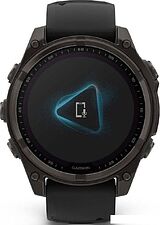 Умные часы Garmin Fenix 8 Solar, Sapphire 47мм (титановый угольно-серый DLC с черным ремешком)