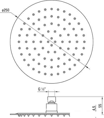 Верхний душ Deante Floks NAC 600K