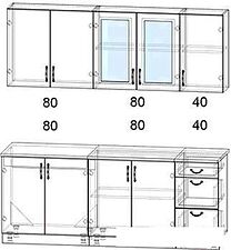 Кухня Интерлиния Мила Крафт 2.0А (дуб английский)