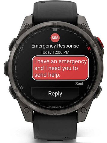 Умные часы Garmin Fenix 8 Pro 47мм (серый, черный силиконовый ремешок)