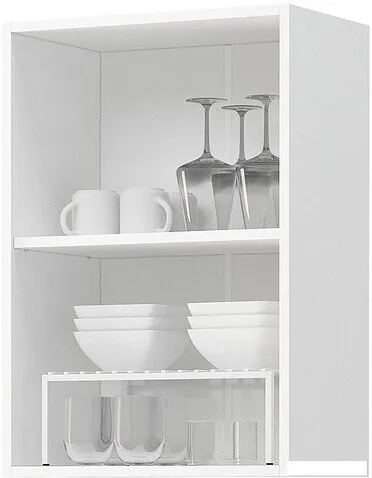 Шкаф навесной Mio Tesoro Альфа ШВ 500 (белый/холст белый)