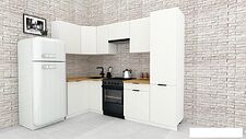 Готовая кухня ВерсоМебель Эко-1 1.2x2.6 левая (белый фасадный/ст.золотистый дуб) Готовая кухня ВерсоМебель Эко-1 1.2x2.6 левая (белый фасадный/ст.золотистый дуб)