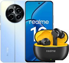 Телефон Realme 12 RMX3871 8GB/512GB международная версия (голубой рассвет) и наушники Realme Buds T110 (черный)