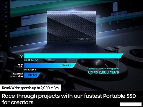 Внешний накопитель Samsung T9 1TB (черный)