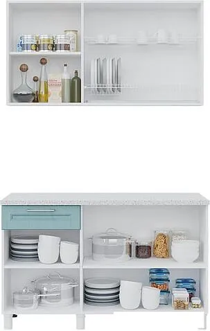 Готовая кухня Горизонт Trend 1300 (белый/арктик/мурено)