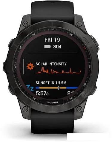 Умные часы Garmin Fenix 7 Sapphire Solar 47 мм (серый карбон/черный)