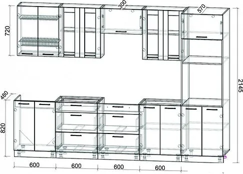 Готовая кухня Интерлиния Мила 3.0 ВТ без столешницы (белый платинум/белый платинум)
