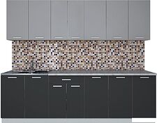 Кухня Интерлиния Мила Лайт 2.6 (серебро/антрацит)