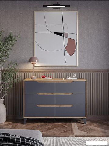 Комод ЭлиГард Eyva 6S (дуб вотан/графит)