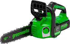 Аккумуляторная пила Greenworks GD24CS30K2 2007007UA (с 1-м АКБ 2 Ач) Аккумуляторная пила Greenworks GD24CS30K2 2007007UA (с 1-м АКБ 2 Ач)
