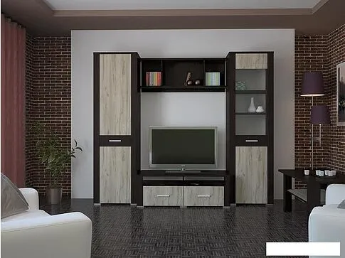 Комод Интерлиния Коламбия КЛ-9 (дуб венге/дуб серый)