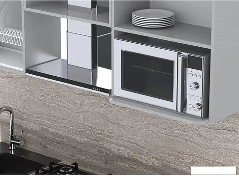 Готовая кухня Интерлиния Мила Gloss 1.8 (ваниль-асфальт)