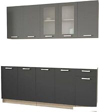 Готовая кухня Интерлиния Мила 20 без столешницы (серебристый/антрацит)