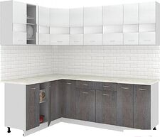 Угловая кухня Кортекс-мебель Корнелия Экстра 1.5x2.3м (белый/береза/марсель) Угловая кухня Кортекс-мебель Корнелия Экстра 1.5x2.3м (белый/береза/марсель)