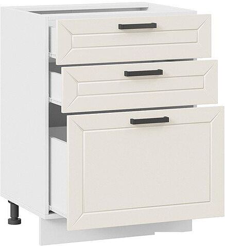 Шкаф напольный Трия Лорас 1Н6Я3 (белый/холст брюле)