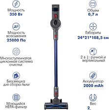 Пылесос Endever SkyClean VC-304 (темно-синий/серый) Пылесос Endever SkyClean VC-304 (темно-синий/серый)