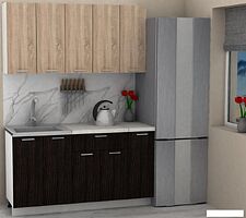 Готовая кухня ЭлиГард Lion 1.5 (дуб сонома/дуб марбург/королевский опал)