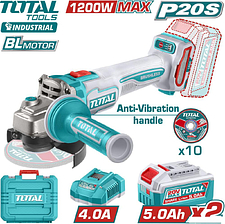 Угловая шлифмашина Total TAGLI2120252 (с 2-мя АКБ, кейс)