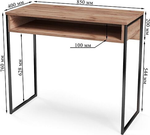 Консольный стол Soma СПМ-4-METAL (дуб золотой крафт/черный)