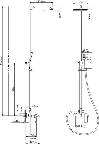 Душевая система  Diadonna D80-335103
