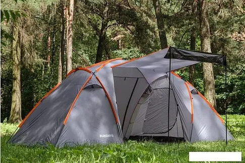 Кемпинговая палатка Sundays ZC-TT020-4P (2+2) (темно-серый/желтый)