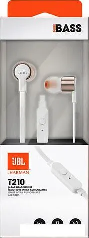 Наушники с микрофоном JBL T210 [JBLT210RGD]
