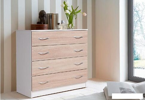 Комод Мебель-класс Бонн (белый-дуб сонома)