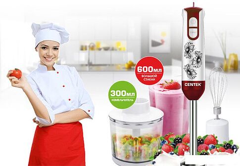Погружной блендер CENTEK CT-1336 (цветы)