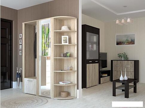 Комод Интерлиния Коламбия КЛ-10 (дуб сонома/дуб белый)