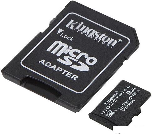 Карта памяти Kingston Industrial microSDHC SDCIT2/8GB 8GB (с адаптером)