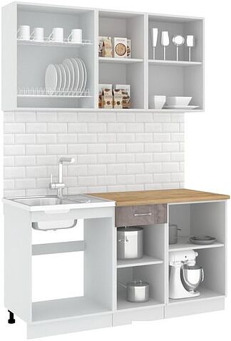 Готовая кухня Кортекс-мебель Корнелия Лира-лайт 1.5м (салатовый/оникс/дуб бунратти)