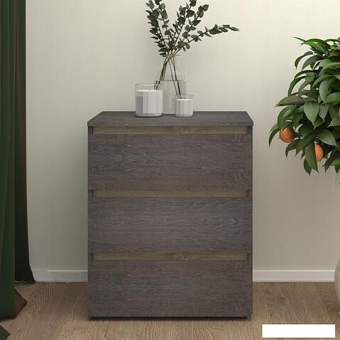 Комод Кортекс-мебель Бари 60 3ш (береза/береза/дуб сонома)