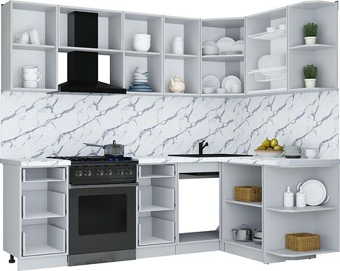 Кухонный модуль Интерлиния Мила Шато 1.5x2.4 PR (белый/керамика/опал светлый)