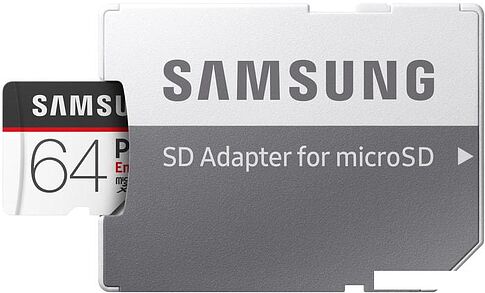 Карта памяти Samsung PRO Endurance microSDXC 64GB + адаптер