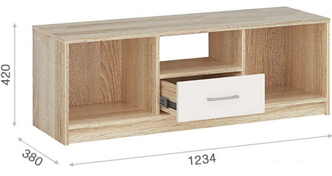 Тумба Империал Стелс 2д1ящ (дуб сонома-белый)