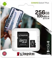 Карта памяти Kingston Canvas Select Plus microSDXC 256GB (с адаптером) Карта памяти Kingston Canvas Select Plus microSDXC 256GB (с адаптером)